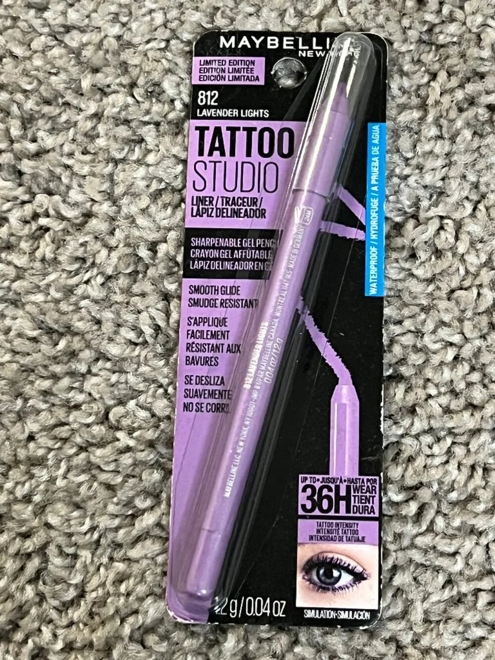 Maybelline Tattoo Studio Gel Pencil Waterproof Longwear Eyeliner Lavender
